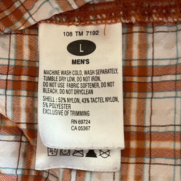 Columbia men's short-sleeve buttondown shirt large orange plaid - Picture 6 of 6